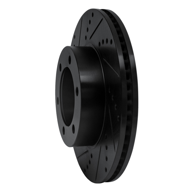 Toyota Tundra Brake Rotor (1) - Front Left - R1 Concepts - Drilled & Slotted - Black - `00-`07